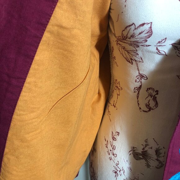 Ettwa Anthropologie Burgundy Floral Embroidered Boho Jacket Size L - Picture 7 of 13